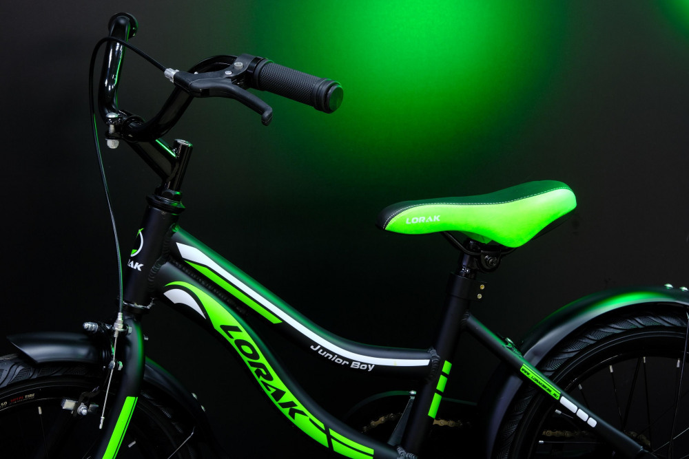 Lorak Junior 14 Boy Матовый Чёрный/Зелёный
